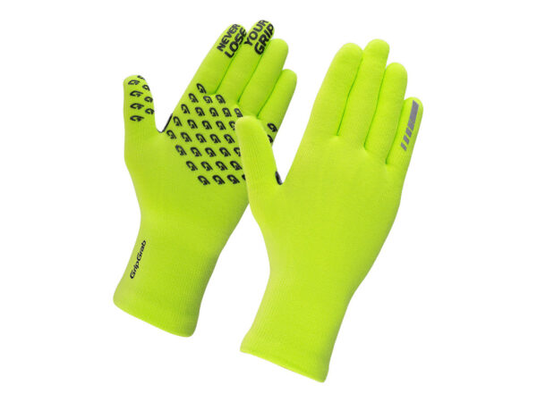 Køb GripGrab Knitted Thermal Glove - Vandtætte vinterhandsker - Hi Vis Gul - Str. XL/XXL online billigt tilbud rabat cykler cykel