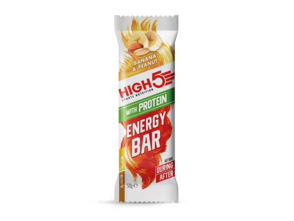 Køb High5 Energybar med protein - Banan/peanut - Vegansk - 50 gram. online billigt tilbud rabat cykler cykel