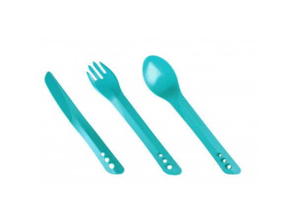 Køb LifeVenture Ellipse Cutlery Set - Letvægts bestiksæt plastik med 3 dele - Teal online billigt tilbud rabat cykler cykel