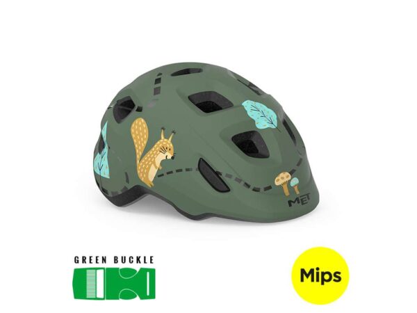 Køb Met Hooray MIPS - Børnecykelhjelm - Green forest/glossy - Str. 46-52 cm online billigt tilbud rabat cykler cykel