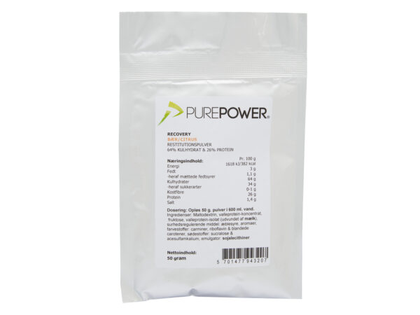 Køb PurePower Recovery - Proteinholdig restitutionsdrik - Bær/citrus - 50 gram. online billigt tilbud rabat cykler cykel