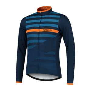 Køb Rogelli Stripe - Cykeltrøje - Lange ærmer - Blå orange - Str. M online billigt tilbud rabat cykler cykel