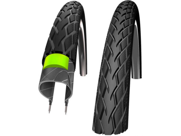 Køb Schwalbe Marathon GreenGuard - Tråddæk - 26x1 3/8 (37-590) E-25 - Sort online billigt tilbud rabat cykler cykel