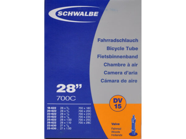 Køb Schwalbe slange 700 x 18-28c med almindelig ventil DV15 online billigt tilbud rabat cykler cykel