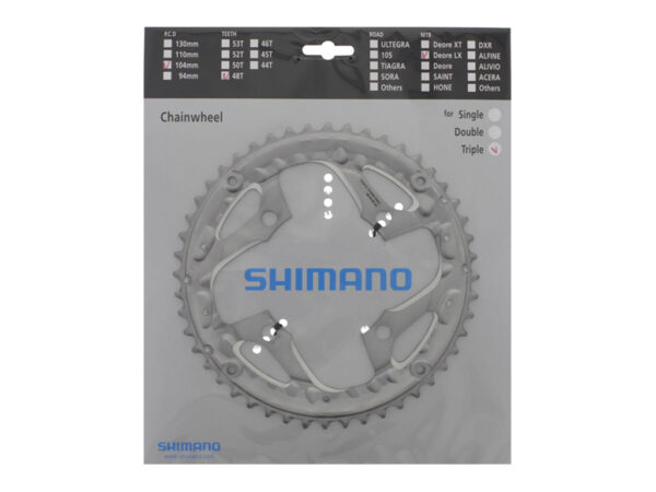 Køb Shimano Deore LX - 48 tands CG klinge MTB - BCD104 - Sølvt - FC-T671 online billigt tilbud rabat cykler cykel