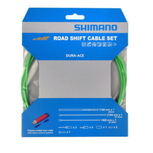 Køb Shimano Dura Ace gearkabelsæt - Road Polymer - For-og bagskifter kabel komplet - Grøn online billigt tilbud rabat cykler cykel